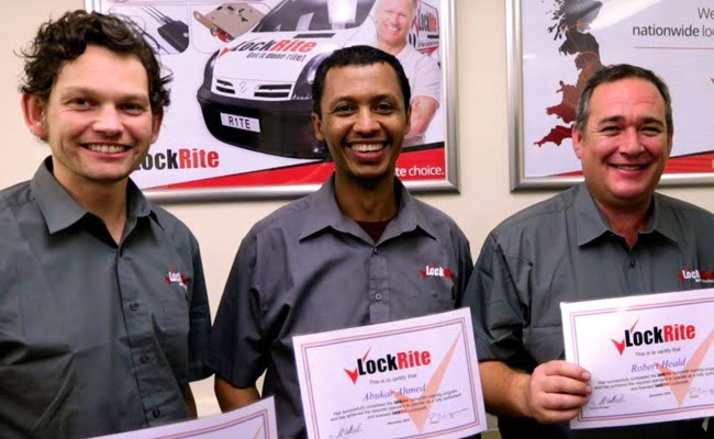 Locksmith Franchisees holding their LockRite Locksmith Training Certificates